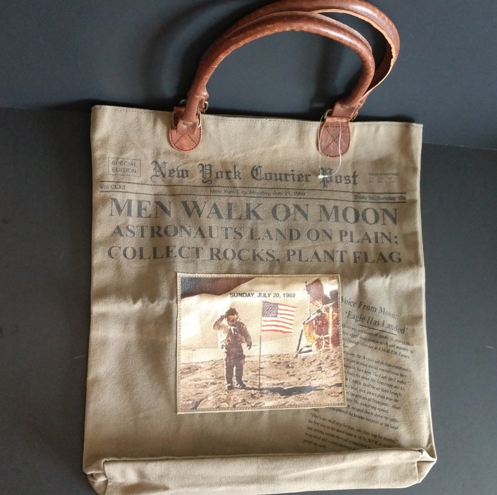 NWOT Canvas Unisex Artsy Shopper Tote Bag 16"-14"